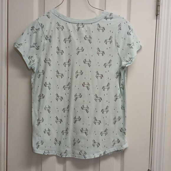CAT & JACKS GIRLS Unicorn Print T-Shirt MINT GREEN Size XL 14/16 - Picture 4 of 6